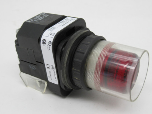 Allen-Bradley 800H-PRAH16R Series G Push Button 120V Red Extended 1NO 1NC USED