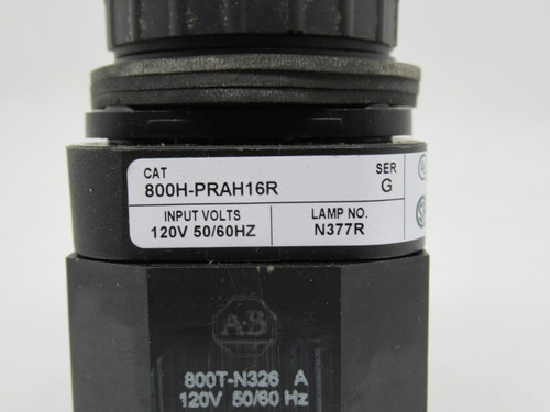 Allen-Bradley 800H-PRAH16R Series G Push Button 120V Red Extended 1NO 1NC USED