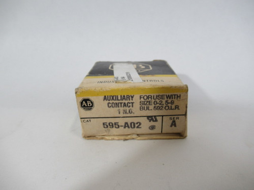 Allen-Bradley 595-A02 Series A Auxiliary Contact Block 1N/O Size 0-2 5-9 ! NEW !