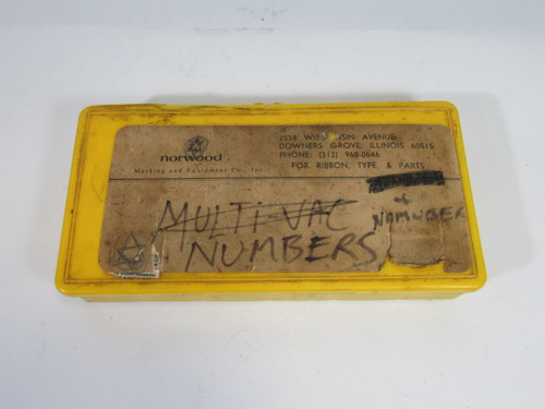 Norwood Numbers Ribbon Type Stamp Kit *Rust/Incomplete Set* ! AS IS !