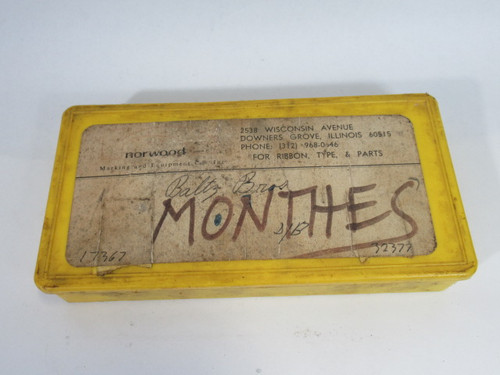 Norwood Months Ribbon Type Stamp Kit *Rust/Incomplete Set* ! AS IS !