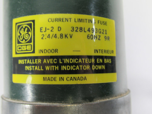 CGE EJ-2D 328L493G21 Current Limiting Fuse 2.4/8.4KV 60Hz 9R USED