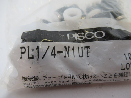 Pisco PL1/4-N1UT Elbow Tube Fitting 1/4" Tube x 1/8" NPT 10-Pack ! NWB !