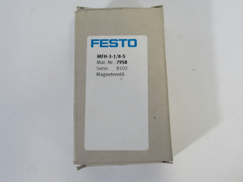 Festo 7958 MFH-3-1/8-S Air Solenoid Valve G1/8" -0.95-10 bar 500l/min ! NEW !