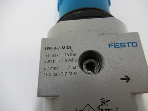 Festo 546463 LFR-D-7-MIDI Filter Regulator w/o Gauge 16 bar 230 psi USED