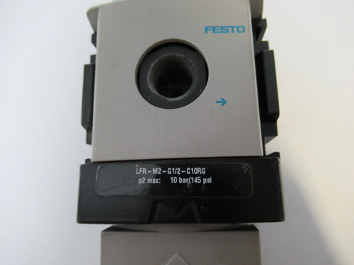 Festo 179619 LFR-M2-G1/2-C10RG Pressure Regulator 10 bar NO GAUGE USED