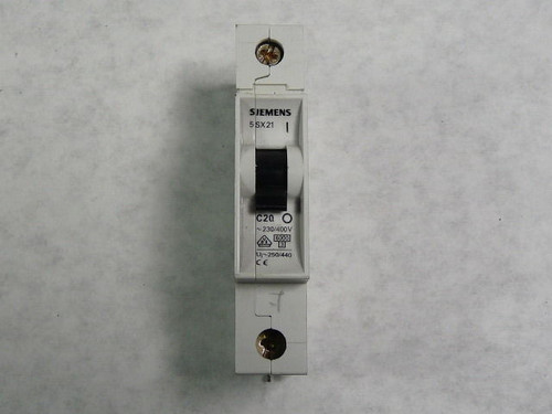 Siemens 5SX21C20 Circuit Breaker 20A 1Pole 230/400V USED