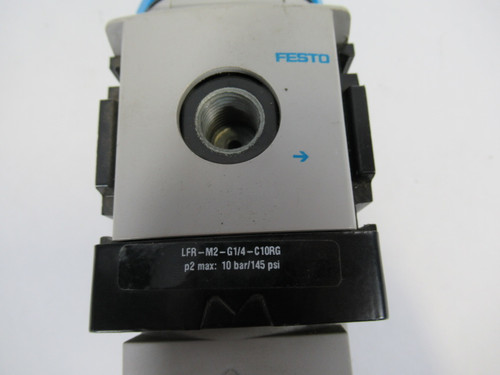 Festo LFR-M2-G1/4-C10RG Filter Regulator w/o Gauge G1/4 10 bar 145 psi USED