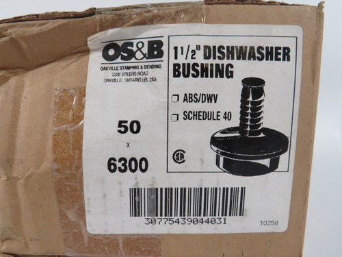 OS&B 6300 Dishwasher Bushings 1-1/2" Pk of 50 ! NWB !