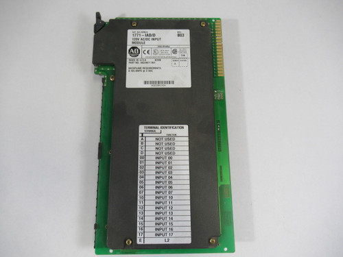 Allen-Bradley 1771-IAD Series D Input Module Rev B03 120V AC/DC USED