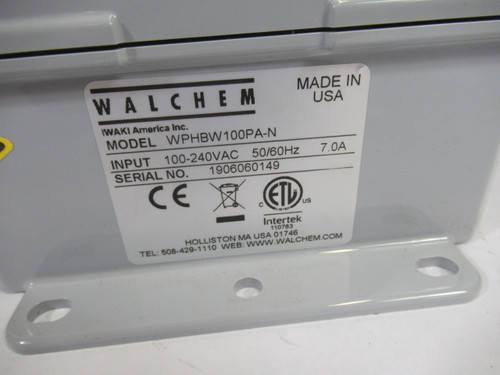 Walchem WPHBW100PA-N Disinfection Flow Controller 100-240VAC 50/60Hz USED