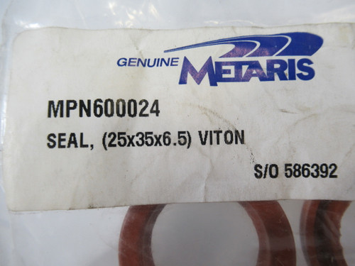 Metaris MPN600024 Viton Piston Seal 35mmODx25mmIDxx6.5mmW Lot of 2 ! NWB !