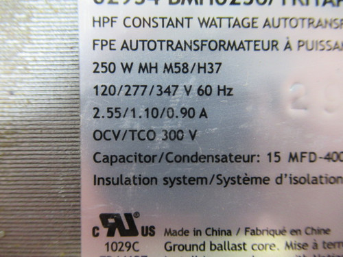Standard BMH0250/TRITAP/C/CWA/H/K/STD Autotransformer 250W 120/277/347V USED