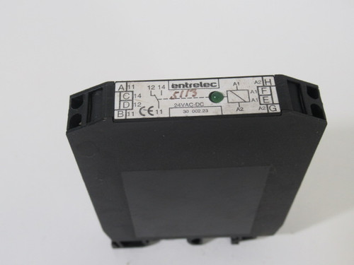 Entrelec 30.002.23 Black Electromagnetic Relay Terminal Block 24VAC/DC USED