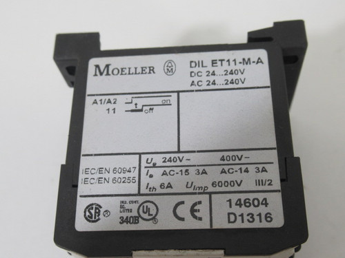Klockner-Moeller DIL-ET-11-M-A Electronic Timer Module .05s-60hr USED