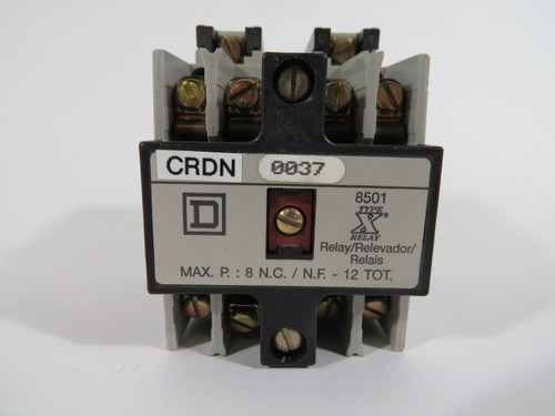 Square D 8501X020V02 Control Relay 110/120V 50/60Hz 10A 2NO USED