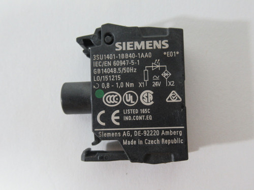 Siemens 3SU1401-1BB40-1AA0 Green LED Light Module 24V USED