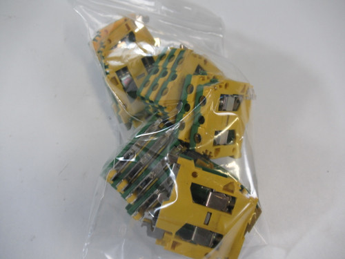 Entrelec M6/8P-5114 Terminal Block GREEN/YELLOW Lot of 20 USED