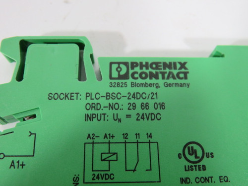 Phoenix Contact PLC-BSC-24DC/21 Terminal Block GREEN/BLACK USED