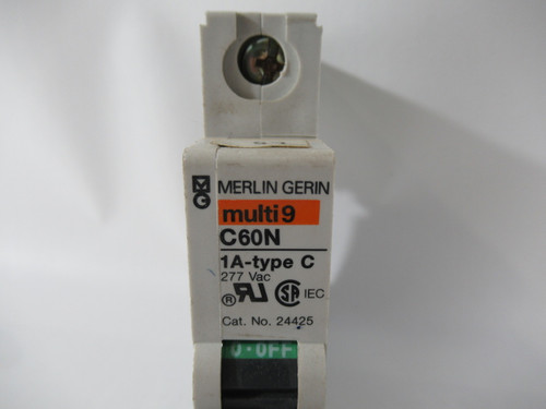 Merlin Gerin 24425 C60N Type C Circuit Breaker w/o Latch 1A 277VAC 1P USED