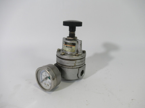 SMC IR200 Precision Regulator 0.7MPa Max Supply 0.005-0.2MPa Output USED