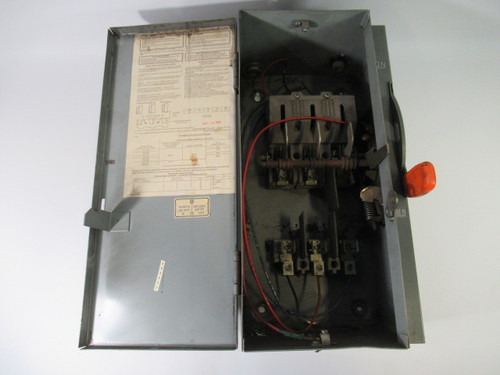 Westinghouse NF361 Fusible Heavy Duty Safety Switch 30A 480-600VAC USED