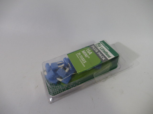 Littelfuse 0MIN015.ZXPROA Blue Mini Blade Fuse 15A 12VDC 25-Pack ! NEW !