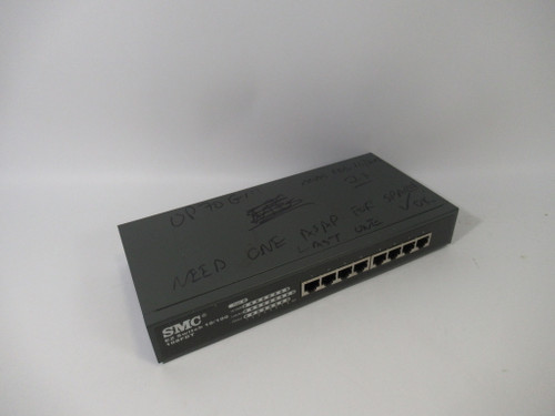SMC SMC-EZ108FDT Desktop Ethernet EZ Switch 8 Port 100-240VAC 50/60Hz USED