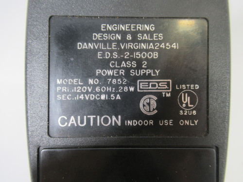 Allen-Bradley 92083 Power Supply Model 7852 120V@60Hz 28W Sec.14VDC@1.5A ! NOP !