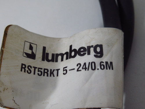 Lumberg RST5-RKT5-24/0.6M Straight Cordset M/F 5 Pin 600VDC 0.6m USED