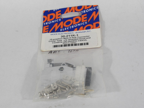 Mode Electronic 30-211K-1 15 Position Male D-Sub Connector 20-24AWG NWB