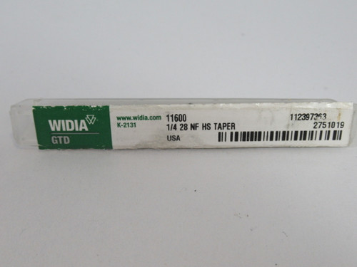 Widia 11600 1/4" 28 NF HS Taper Tap ! NEW !