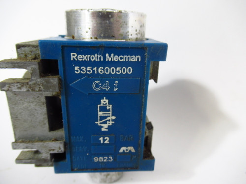 Rexroth 5351600500 Emergency Stop Valve 12 bar USED