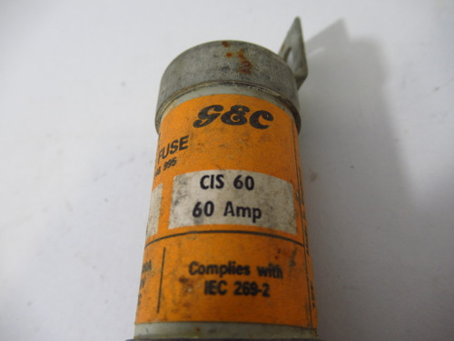 GEC CIS-60 Form II HRC Fuse 60A 660VAC 460VDC USED