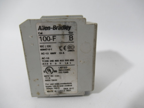 Allen-Bradley 100-FA20 Series B Auxiliary Contact Block 2N/O 20A 690V USED
