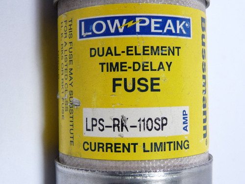 Low-Peak LPS-RK-110SP Time Delay Fuse 110A 600V USED