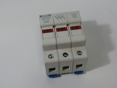 Ferraz Shawmut USM3I Red Indicator Fuse Holder 30A 600V 3 Pole USED