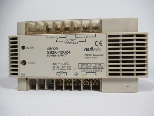 Omron S82K-10024 Power Supply 24VDC 4.2A Missing Screws USED