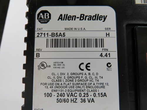 Allen-Bradley 2711-B5A5 PanelView 550 Ser. H Rev. B FRN 4.41 Scratched USED