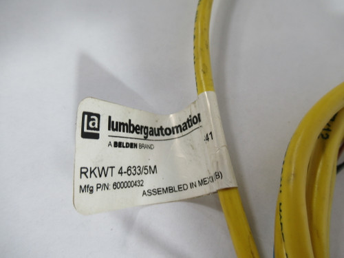 Lumberg RKWT4-633/5M Single Ended Cordset *Cut to 2m* USED
