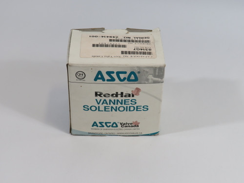 Asco 8314G7 Solenoid Valve 1/4" Pipe 80 psi Air 40 psi Water/Oil 10.1W ! NEW !