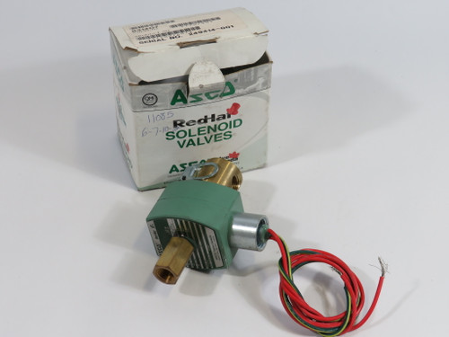 Asco 8314G7 Solenoid Valve 1/4" Pipe 80 psi Air 40 psi Water/Oil 10.1W ! NEW !