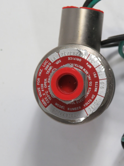 Peter Paul Electronics E23KK9ZCCM Solenoid Valve 24VDC 9.5W USED