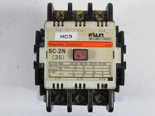 Fuji Electric SC-2N Contactor 220/240V 50/60Hz 35A USED