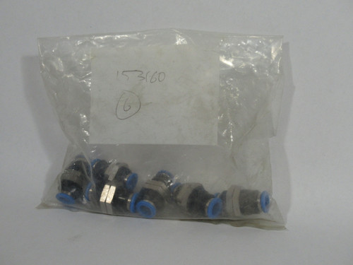 Festo 153160 QSS-10 Push-in Bulk Head Connector 6-Pack ! NOP !
