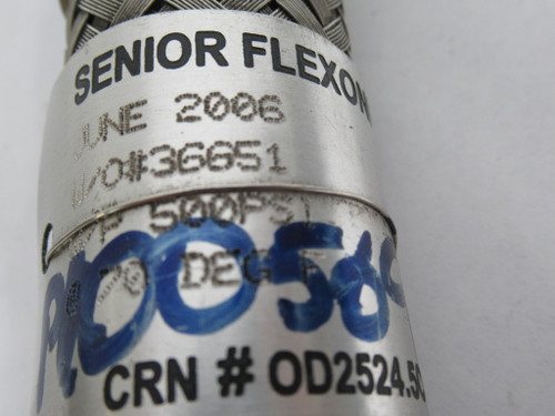 Senior Flexonics OD2524.5C Threaded Braided Flexable Hose 15"L 1" NPT USED