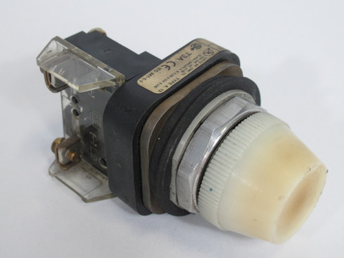 Allen-Bradley 800T-Q10W Series T Universal Pilot Light 120VAC White Lens USED