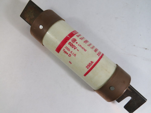 Gould Shawmut TRSR250 Trionic Time Delay HRCI-R 250A 600VAC Type D Fuse USED