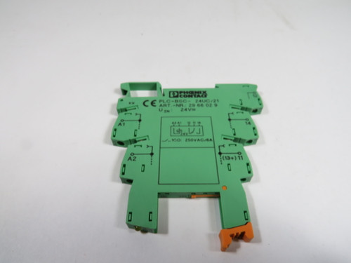 Phoenix Contact PLC-BSC-24UC/21 Relay Socket 24V Orange Latch USED