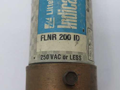 Littelfuse FLNR-200-ID Indicator 200A 250VAC 125VDC Time Delay Fuse USED